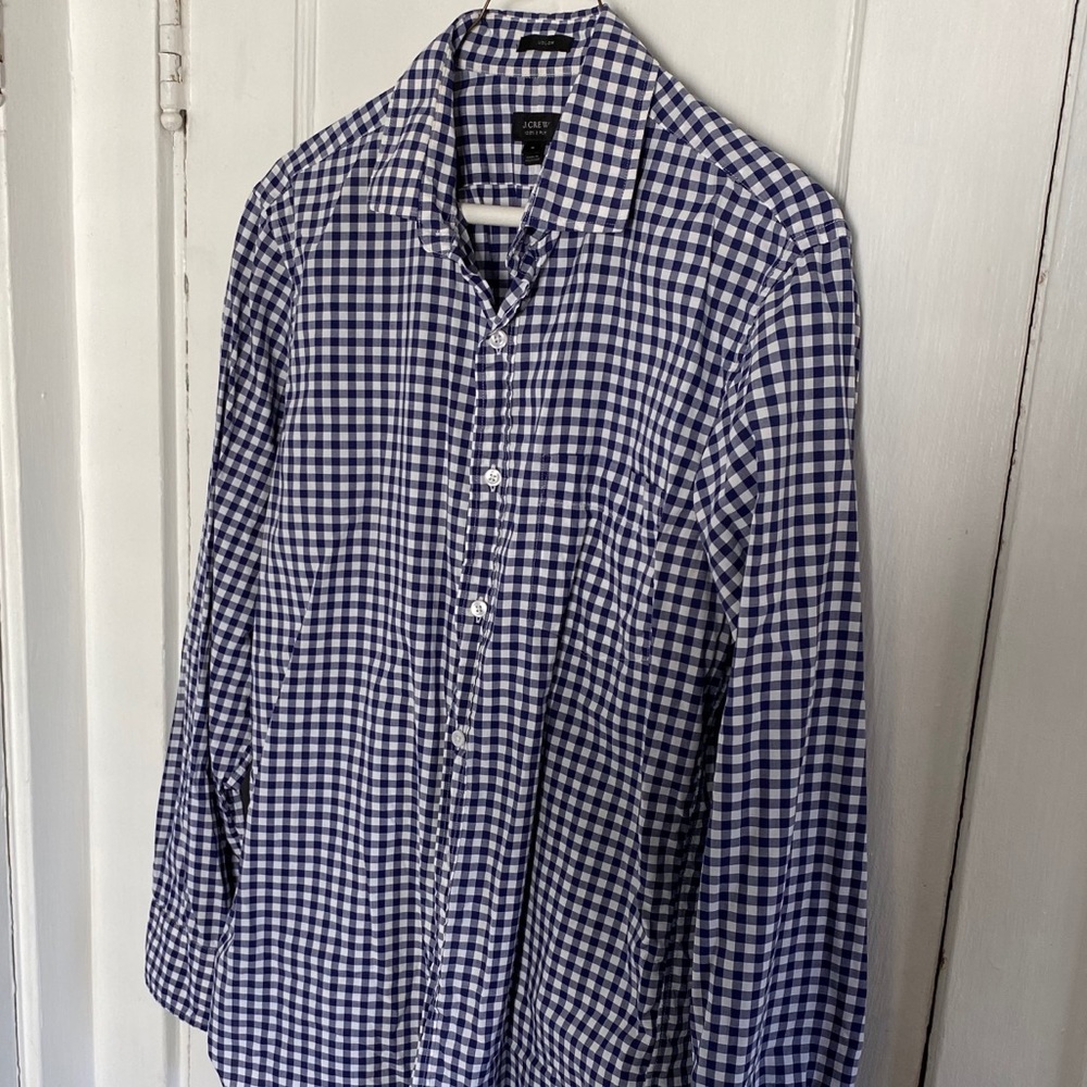 JCREW Men’s Ludlow 120’s 2-Ply Gingham Shirt-Med